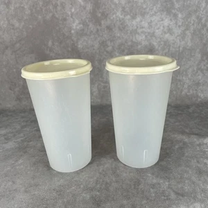 Rubbermaid Servin’ Saver 14 oz Tumbler Cups Set of 2 With Almond Lids #3926 - Picture 1 of 5