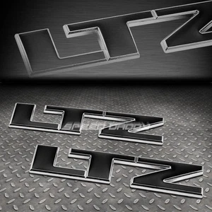 FOR GMT900/CHEVY LTZ 2X METAL BUMPER TRUNK GRILL EMBLEM DECAL LOGO BADGE BLACK - Imagen 1 de 2