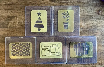 5 Sizzix Embossing Dies - Flower 3 Backgrounds Christmas Tree - Image 1 of 4