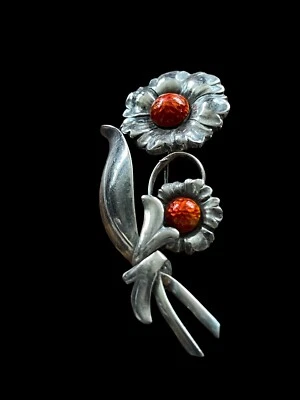 Spilla smaltata argento I.K 830s Norvegia norvegese VTG ESTATE 1290 - Immagine 1 di 4