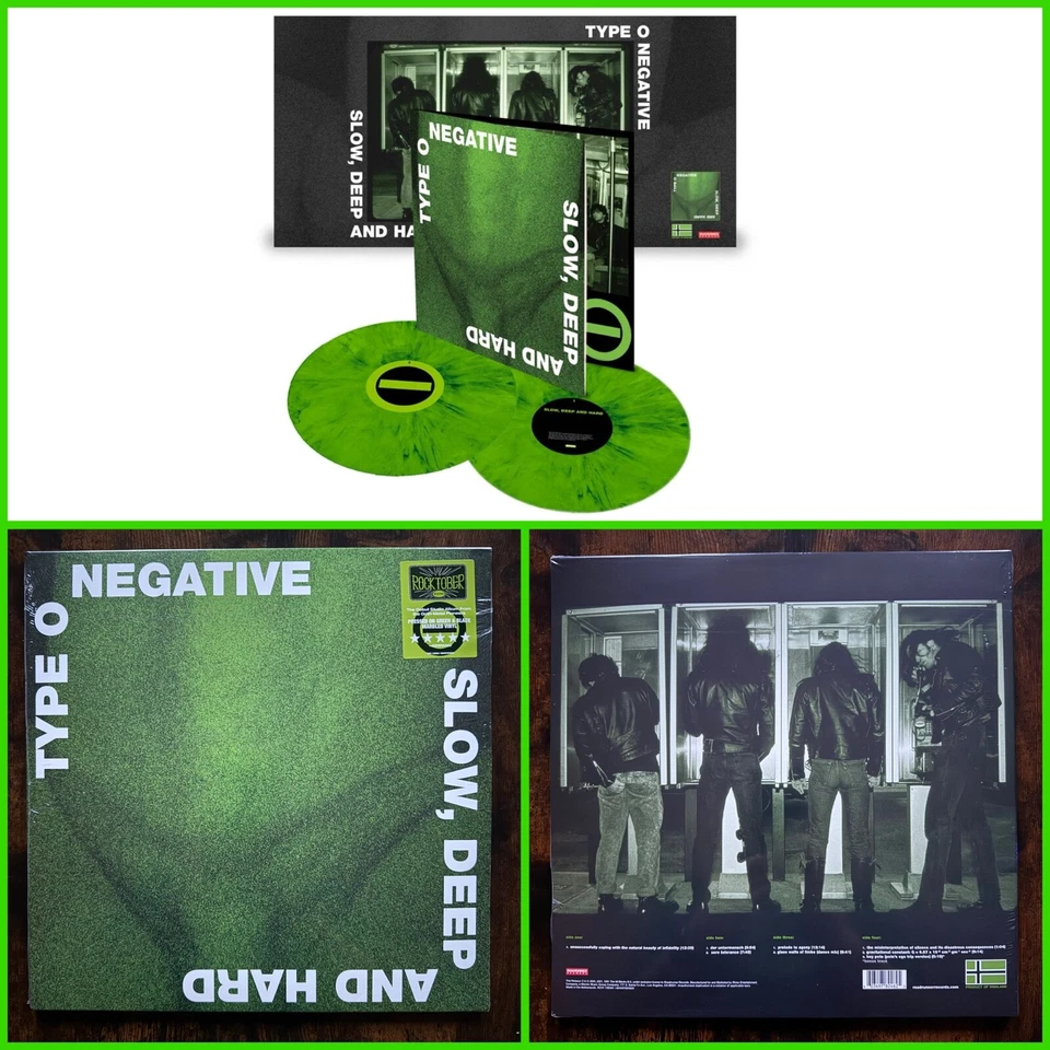 Type O Negative 'Slow, Deep And Hard' 2LP Green & Black Marbled Vinyl NEW SEALED - Image 1 of 1