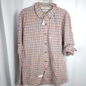 NWT Five Four Club Mens XL Red White Blue Roll Tab Sleeve Button Up Down Shirt - Picture 1 of 8