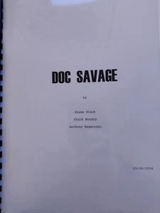 Unproduced screenplay : DOC SAVAGE by Shane Black (VERY RARE !) - Picture 1 of 1