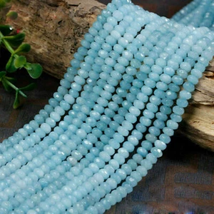 Wholesale 10 Strands 2x4mm Blue Aquamarine Faceted Gems Beads Loose Beads 15" - Picture 1 of 12