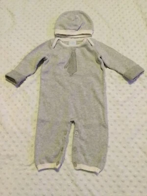 Savannah Baby Grey Knit Long Sleeve Bodysuit With Hat Infant 3-6mo - Image 1 of 4