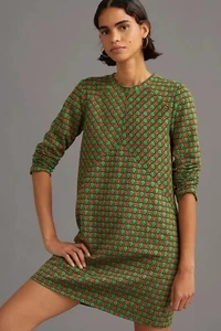 NWT Anthropologie Maeve Jacquard Shift Mini Dress SZ XS $148 Comfy Cute Retro - Picture 1 of 5