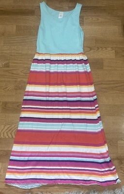 Girl's Gymboree Light Blue Striped Knit Maxi Dress Size 8 EUC - Image 1 of 4