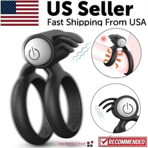 Male Vibrating Cock Ring Waterproof Penis Vibrator Couple Sex-Toy Clit Orgasm - Picture 1 of 18