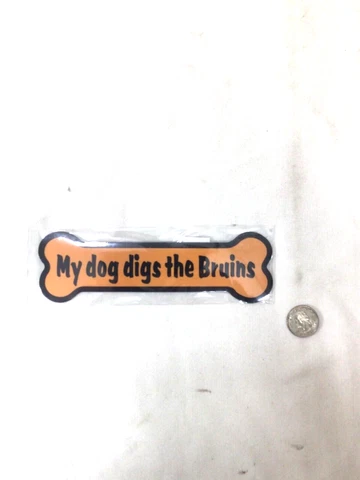 Boston Bruins Flat Magnet "My Dog Digs the Bruins" Car Type DogBone Shaped Puppy Cover