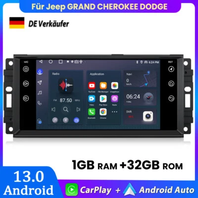 Für Jeep Grand Cherokee Dodge Chrysler 7" Android 13 Autoradio GPS NAVI Carplay - Bild 1 von 4