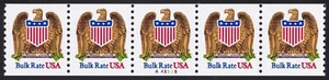 2602 (10¢) "Eagle & Shield" PNC Strip of 5 Plate # A43325 Unused NH - Picture 1 of 2