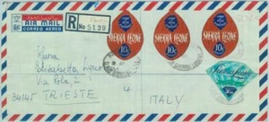 83825 - Sierra Leone - Self-Adhesive stamps on COVER 1972 minerals DIAMONDS food - Picture 1 of 1