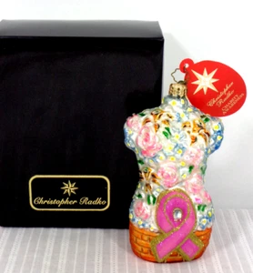 CHRISTOPHER RADKO 2009 BUOYANT BLOOM Breast Cancer Christmas Ornament - Picture 1 of 5