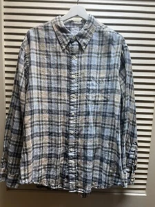 Brooks Brothers Irish Linen Mens XXL Slim Fit Plaid Long Sleeve Shirt - Picture 1 of 4