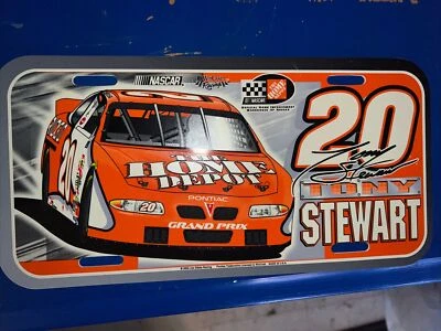 Tony Stewart 20 NASCAR Racing placa de tocador de plástico, 2000, 12"x6" Foto 1 de 4