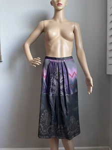ETRO 100% Silk Below Knee Length Lined Skirt Size 48 EUC - Picture 1 of 4