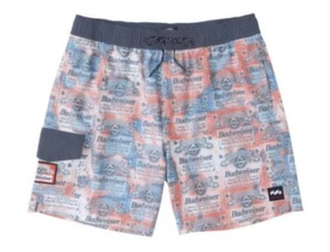 Budweiser King Of Beer Billabong Board Shorts Swimsuit Layback NWT $70 L Large - Picture 1 of 4