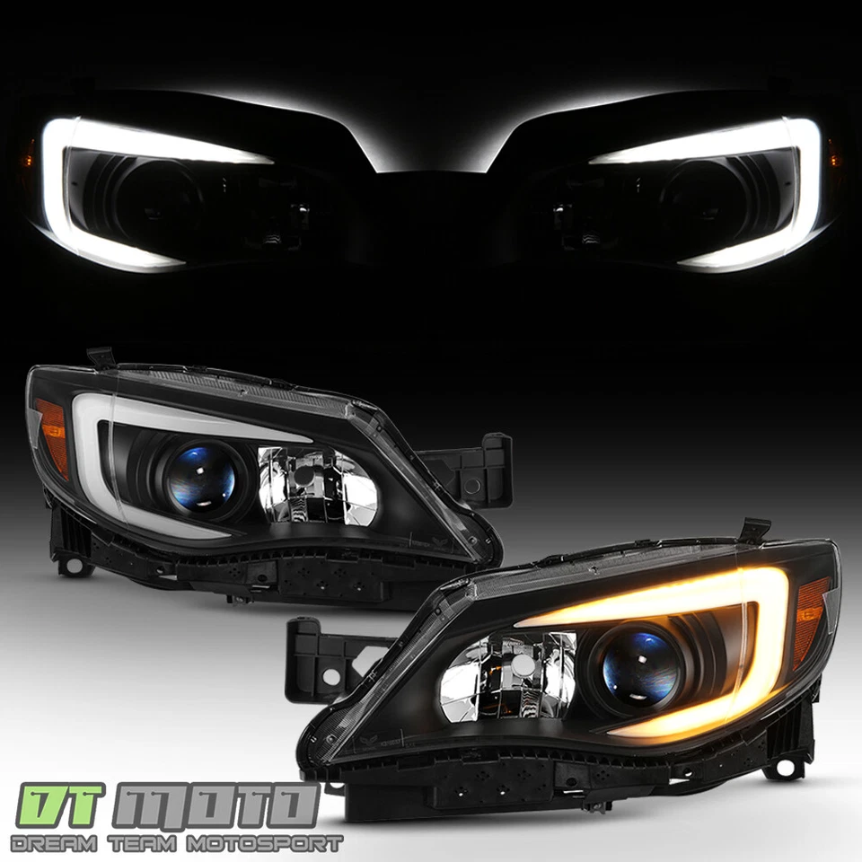 For 2008-2014 Subaru Impreza WRX Halogen LED DRL Switchback Projector Headlights - Image 1 of 4