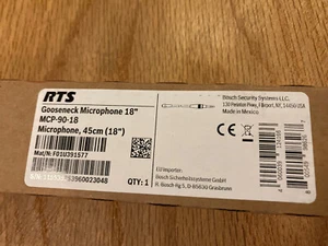 RTS MCP 90-18 18inch Gooseneck Panel Microphone-KP-32 and KP-12-ADAM New In Box - Picture 1 of 2