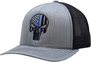 Punisher Blue Line Snapback Black/Grey - Picture 1 of 1