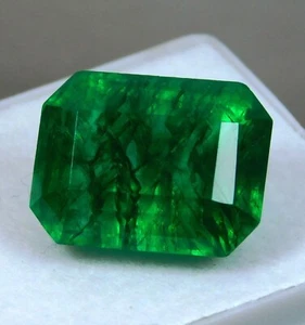 Piedra preciosa suelta corte esmeralda verde colombiana natural certificada EGL 20 quilates - Imagen 1 de 6
