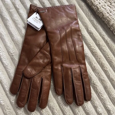 Guantes de cuero Coach tabaco nuevos con etiquetas Foto 1 de 4