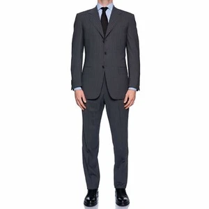 Traje de Negocios SARTORIA CASTANGIA Gris Rayas Lana Super 110's EU 48 NUEVO US 38 - Imagen 1 de 12