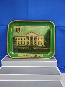 Vintage Geschichte Präsident FDR Metall Das Weiße Haus Souvenir Tablett Washington DC - Bild 1 von 12