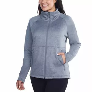 Womens Kirkland Signature Ladies Fleece Full Zip Jacket Gray Heather M - Picture 1 of 2