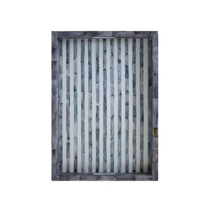 Bone inlay tray - Striped Grey - Picture 1 of 9