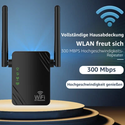 WLAN Repeater 300Mbit/s Wireless Signal Verstärker Router Booster 2 Antenne - Bild 1 von 4