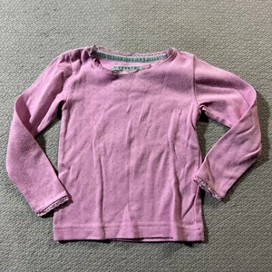 Mini Boden girls pink long sleeve Crewneck lace trim cotton blend top 3-4Y EUC - Picture 1 of 5