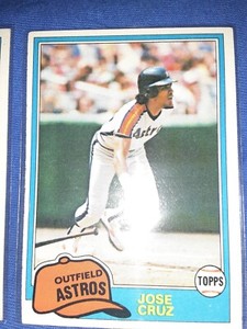 1981 Topps 105 Jose Cruz   Houston Astros  Baseball Card FREE SHIPPING MVP HOF