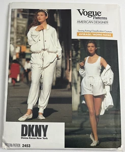 Vtg Vogue DKNY Sewing Pattern 2453 Jacket/Bodysuit/Shorts/Joggers 6 8 10 UC FF - Picture 1 of 8