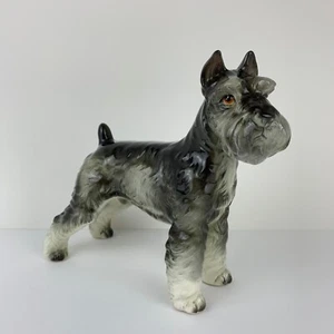 Estatuilla de perro Schnauzer de porcelana vintage *defectuosa* - Imagen 1 de 9