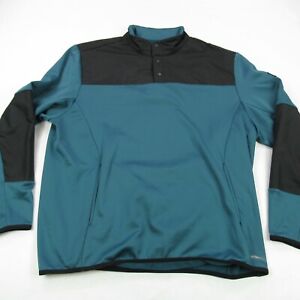 Greg Norman Pullover Mens Size Extra Large XL 1/4 Button Long Sleeve Green