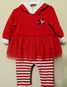 Cat & Jack NUEVO CON ETIQUETAS 1 pieza Santa Pantalones Falda Talla 0-3 Mos Con Borla Capucha Envío Gratis - Imagen 1 de 3