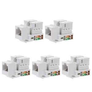 5Pcs RJ45 CAT5E Keystone Jack Insert, Punch Down Keystone Jack Adapter, Black - Afbeelding 1 van 8