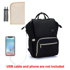 Diaper Bag Backpack Large Capacity Baby Travel Handbag Diaper Pad USB No-070