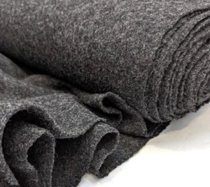 Boiled Wool Fabric for Coat Dressmaking Home Decor Scarves Charcoal Grey -3mx2m - Picture 1 of 6