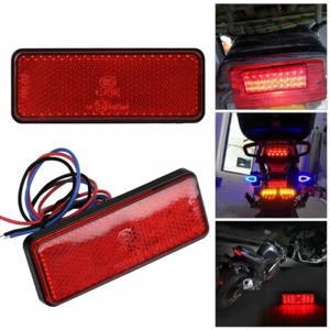2x Motorcycle Truck ATV 24LED Rectangle Reflector Tail Brake Stop Light Lamp Red - Picture 1 of 6