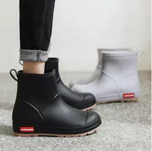 Wellington Rain Boots Waterproof Ankle Wellies Men Women Outdoor Shoes Size 5-8 - Picture 1 of 14