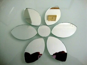 6 PIECES Mosaic Silver mirror Eye Shaped, approx 6.5 x 3.5 cm Art & Craft. - Picture 1 of 5