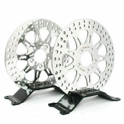 Rotores de freno delanteros traseros pulidos de 11,5" para Harley Sportster XL 883 Softail 00-05 Foto 1 de 4