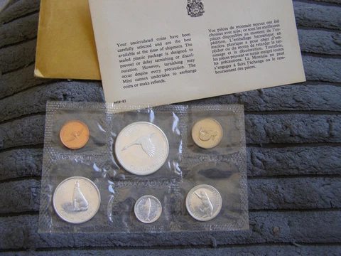 1967 Canadian Proof Like Uncirculated Mint 6 Coin Set w/Envelope & COA Cover