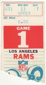 1969 BALTIMORE COLTS vs LOS ANGELES RAMS ticket stub TED HENDRICKS debut 9/21/69 - Picture 1 of 2