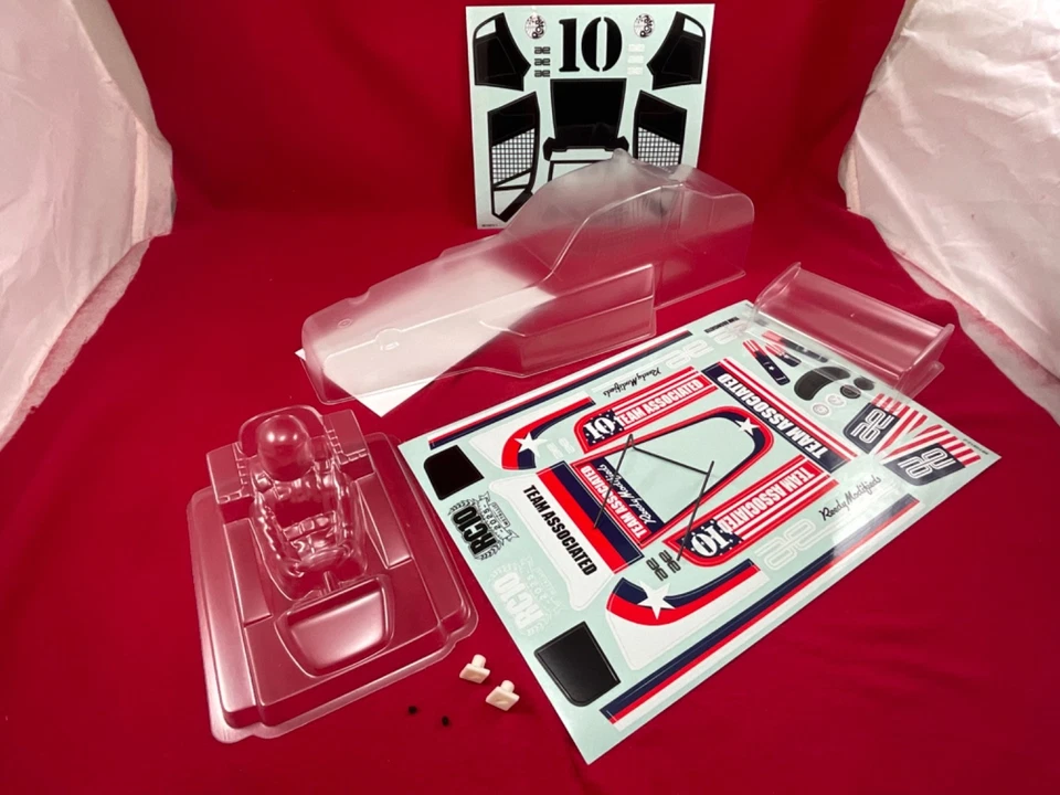 Team Associated RC10 METALLIC EDITION clear BODY + WING DECALS window mask 60TH - Image 1 of 4