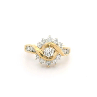Keepsake 14k Yellow Gold 0.88ctw Diamond Cluster Classy Ring - Image 1 of 4