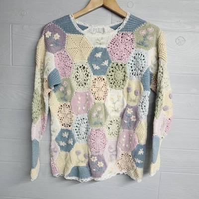 Cárdigan suéter vintage Petite Sophisticate acolchado Cottagecore para mujer talla M Foto 1 de 4