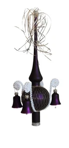 Lauschaer Glas Christbaumschmuck Spitze lila matt umsponnen mit klingenden Glöck - Bild 1 von 6